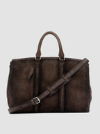 QUENTIN 009 - Borsa in Pelle Scamosciata Marrone