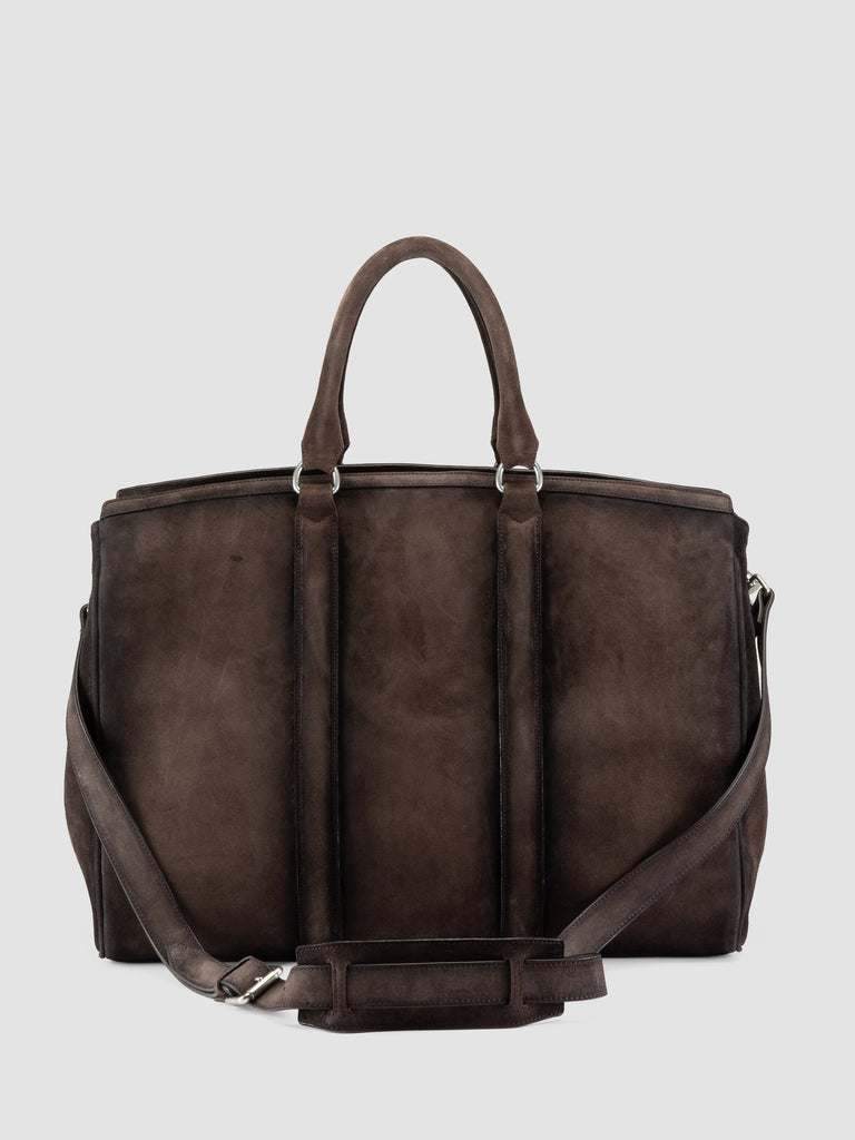 QUENTIN 009 - Borsa in Pelle Scamosciata Marrone