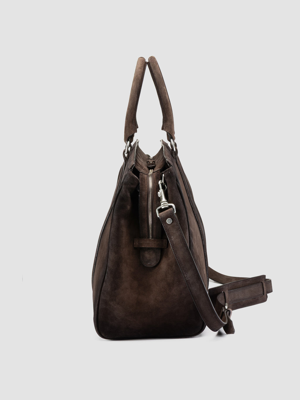 QUENTIN 009 - Brown Suede Bag - image 6,side view