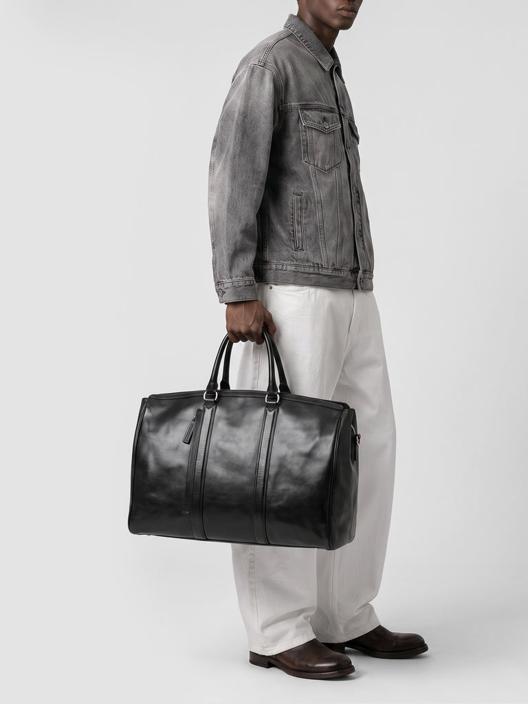 QUENTIN 009 - Borsa in Pelle Nera-hover