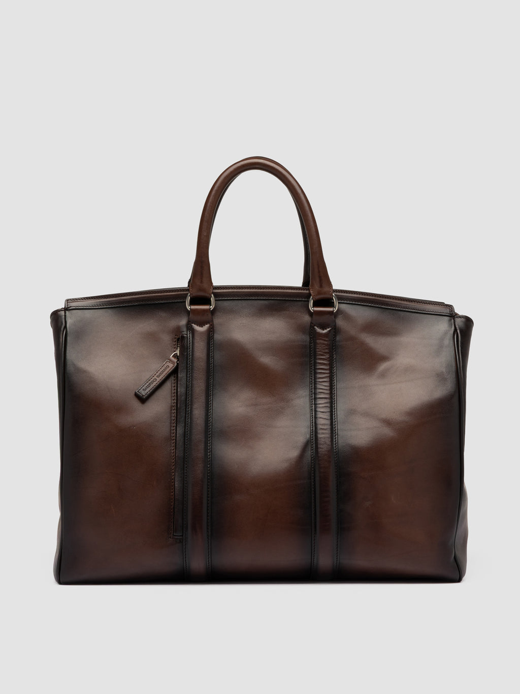 QUENTIN 009 - Brown Leather Bag - image 3,side view