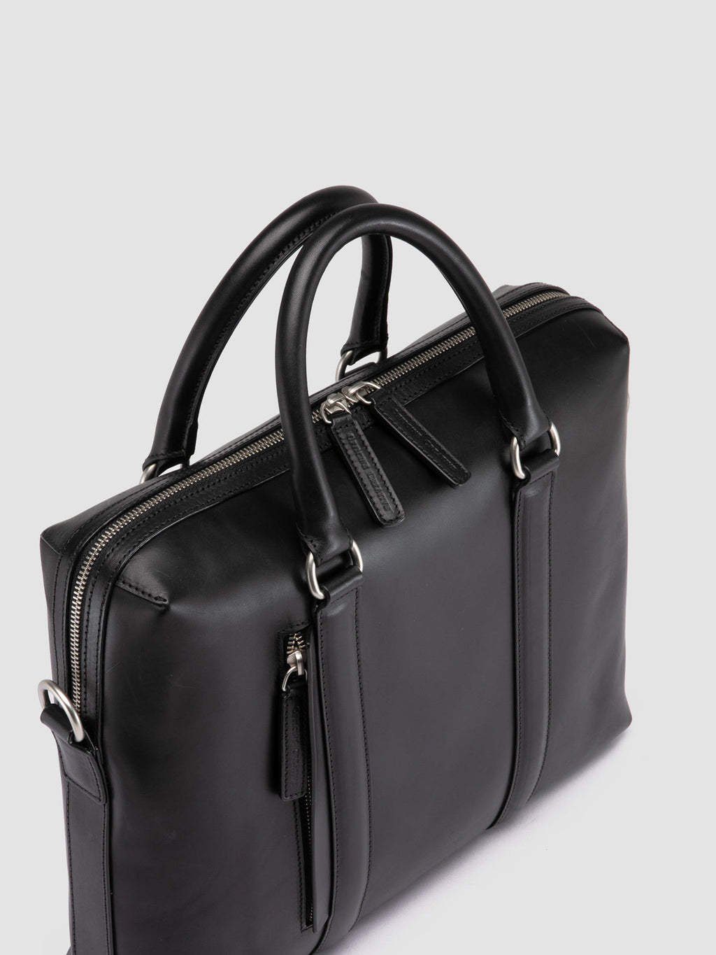 QUENTIN 019 - Borsa Portadocumenti in Pelle Nera - image 2,side view