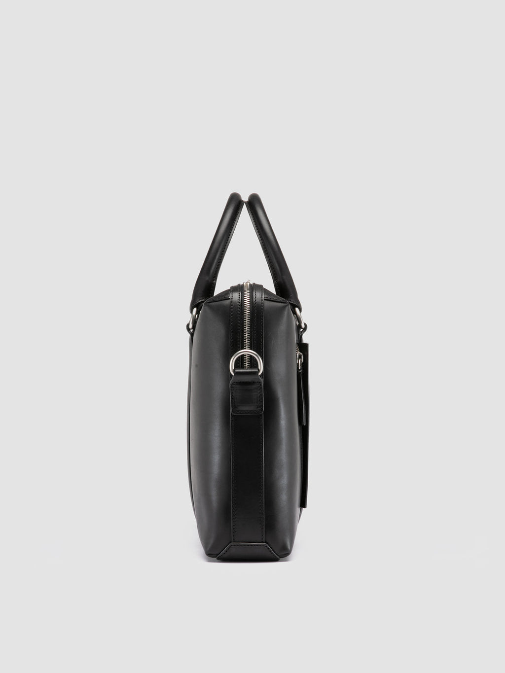 QUENTIN 019 - Borsa Portadocumenti in Pelle Nera - image 3,side view