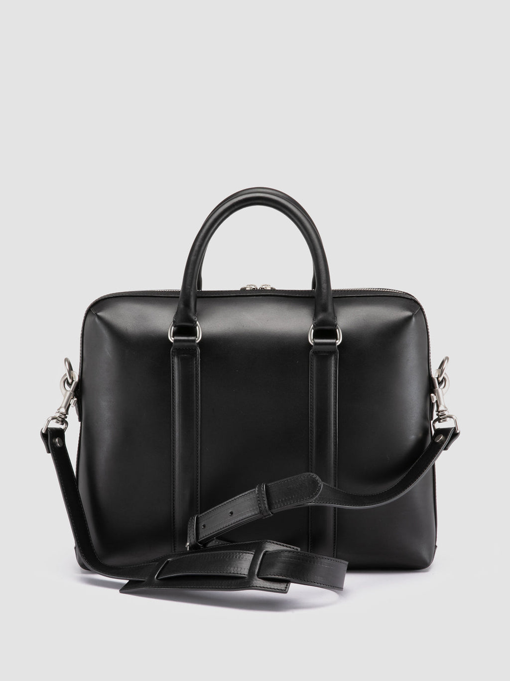 QUENTIN 019 - Borsa Portadocumenti in Pelle Nera - image 4,side view