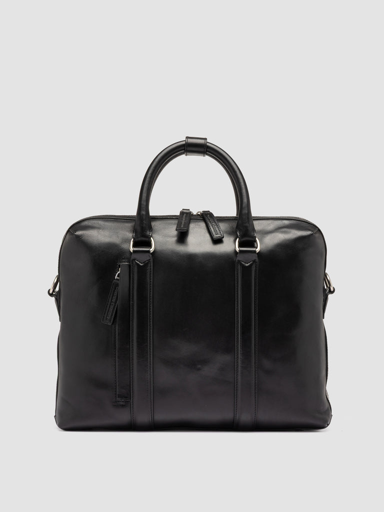 QUENTIN 019 - Black Leather Briefcase