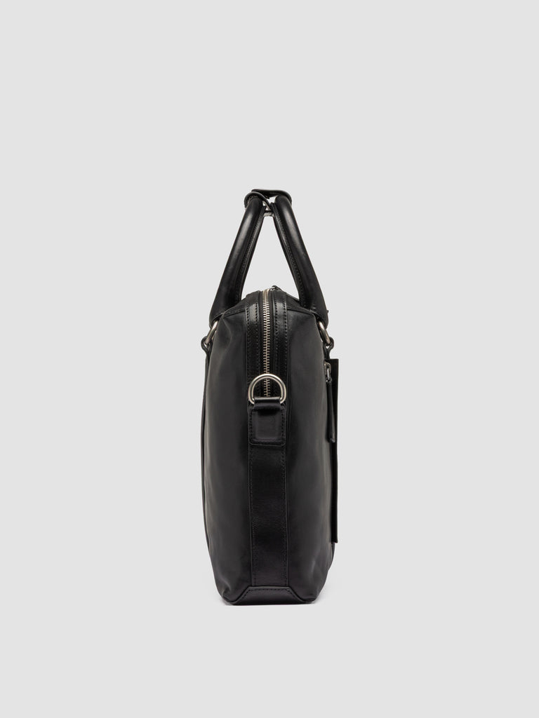 QUENTIN 019 - Black Leather Briefcase