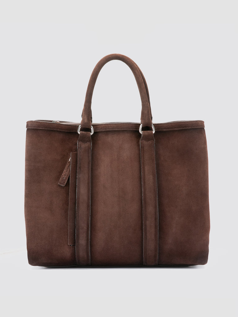 QUENTIN 021 - Brown Suede Briefcase