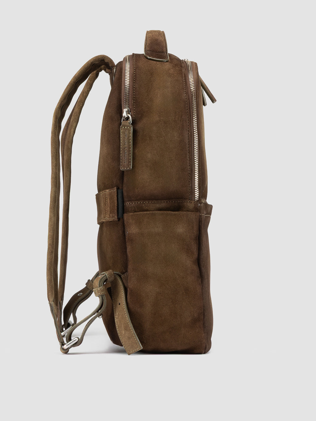 QUENTIN 023 - Taupe Suede Backpack - image 3,side view