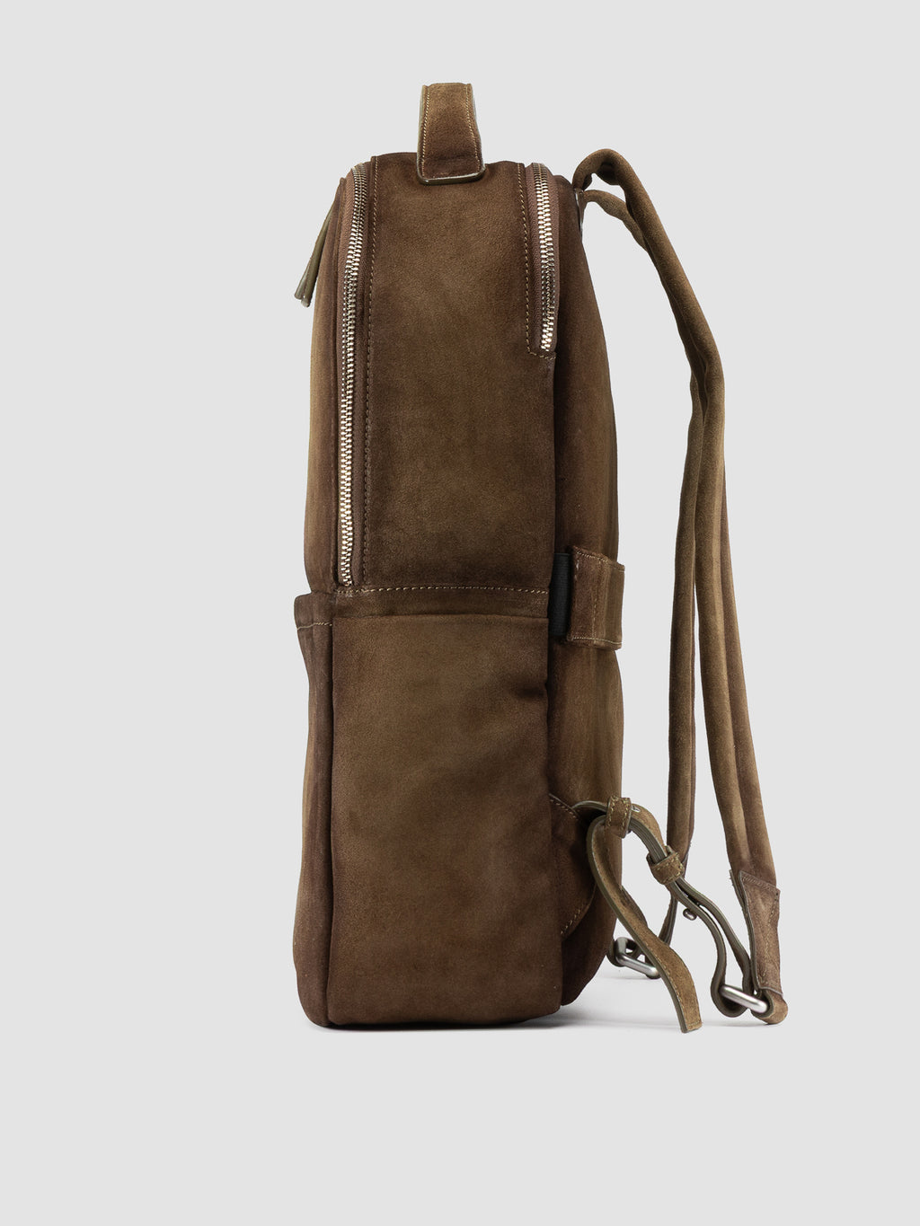 QUENTIN 023 - Taupe Suede Backpack - image 5,side view