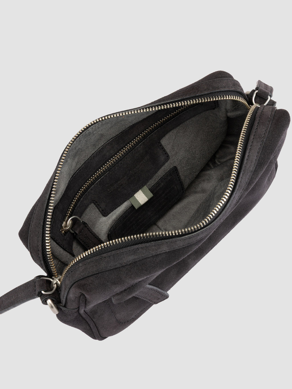 QUENTIN 025 - Black Suede Pounch Bags - image 7,side view