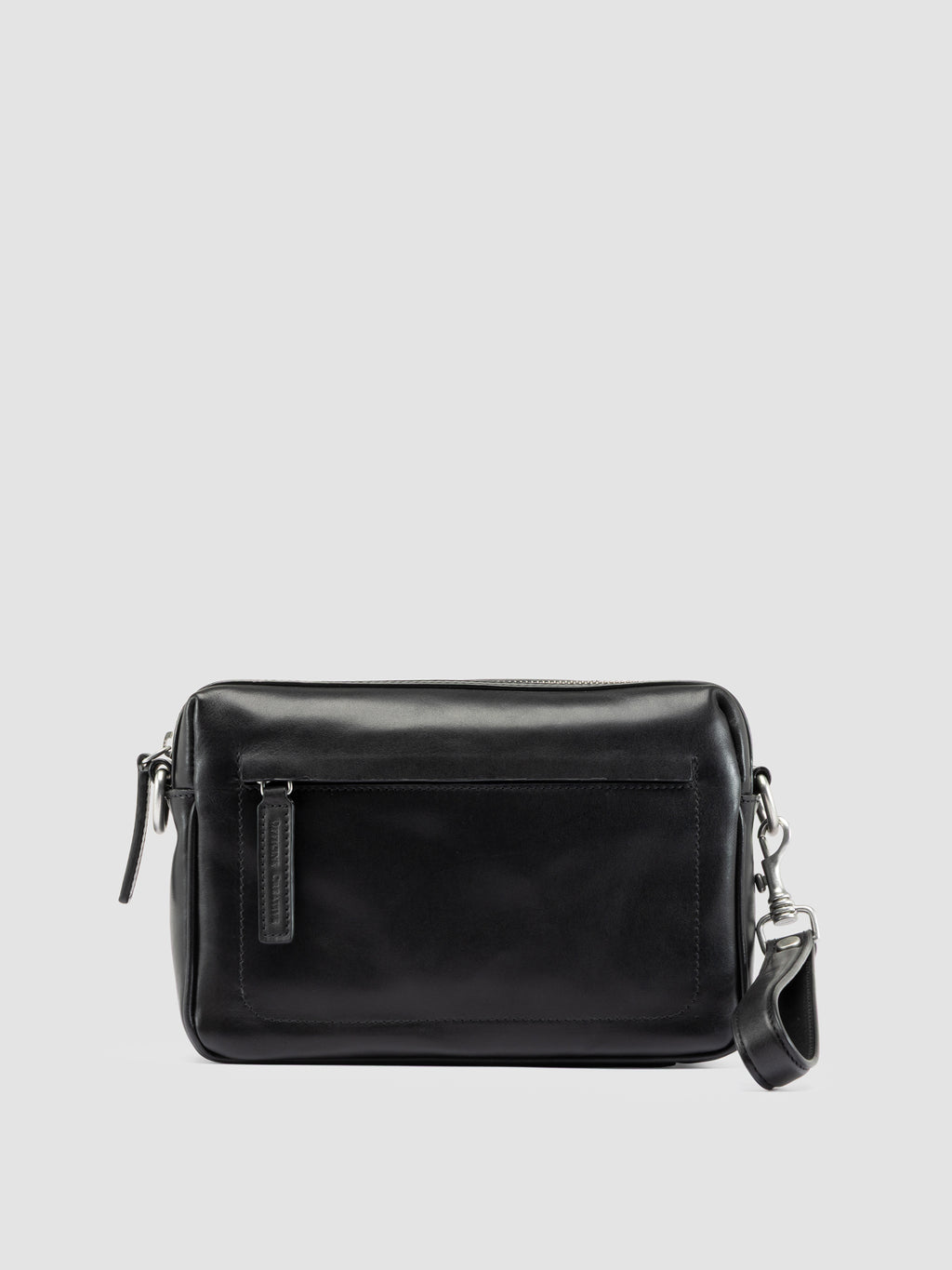 QUENTIN 025 - Black Leather Pounch Bags - image 3,side view