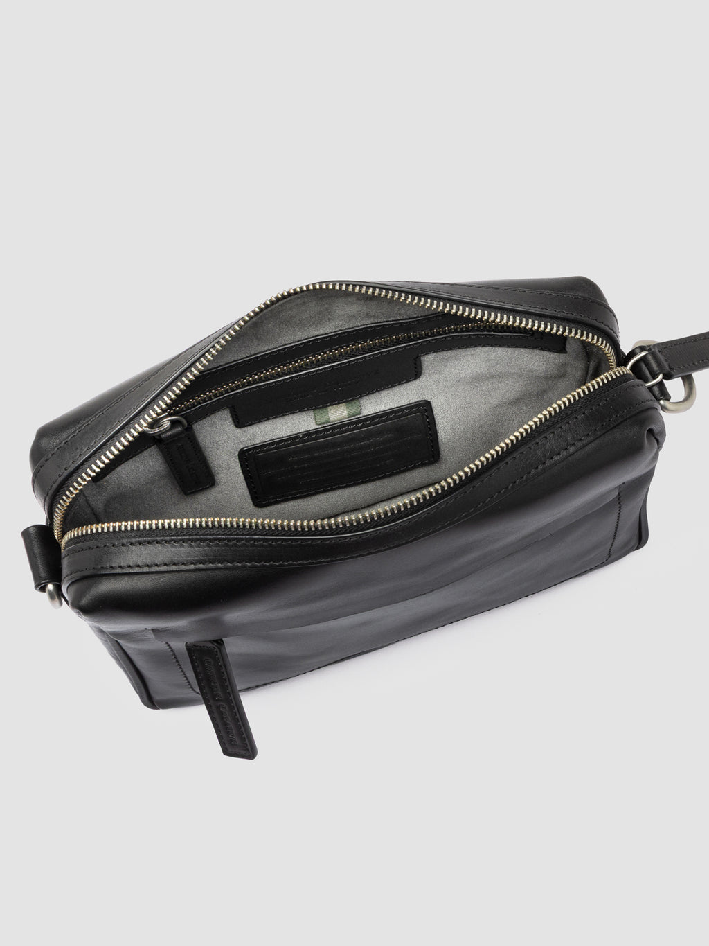 QUENTIN 025 - Black Leather Pounch Bags - image 7,side view