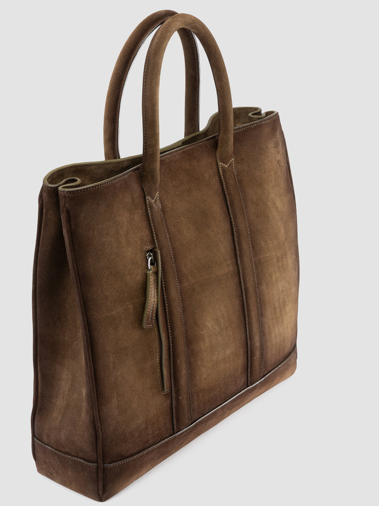 QUENTIN 026 - Taupe Suede Briefcase-hover
