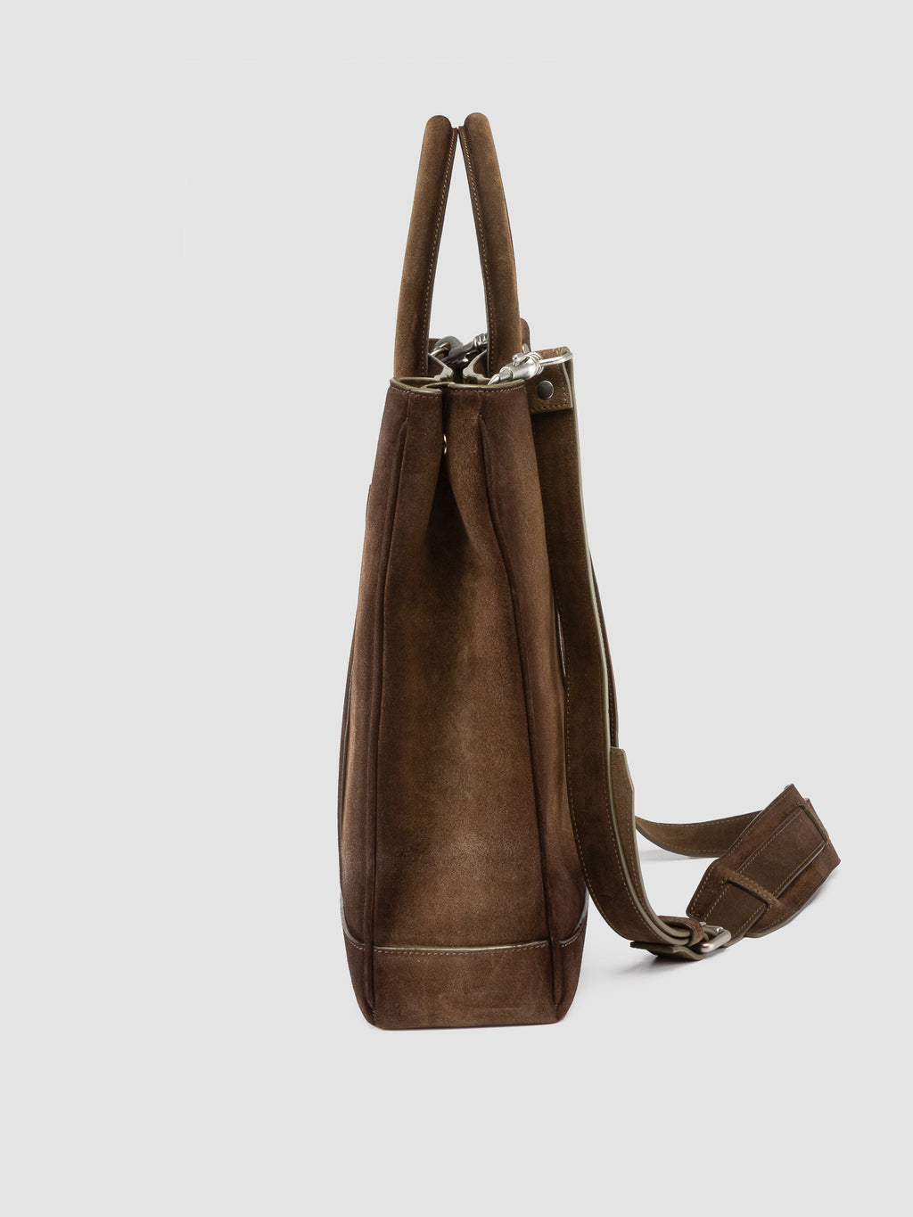 QUENTIN 026 - Taupe Suede Briefcase - image 6,side view