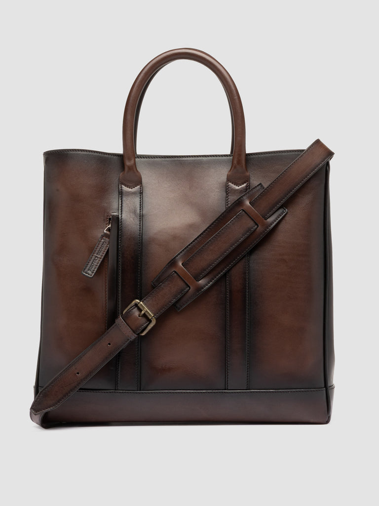 QUENTIN 026 - Brown Leather Briefcase