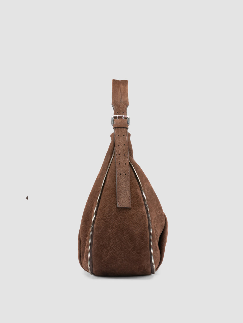 GHINZA 002 - Borse a Tracolla in Pelle Scamosciata Marrone - image 3,side view