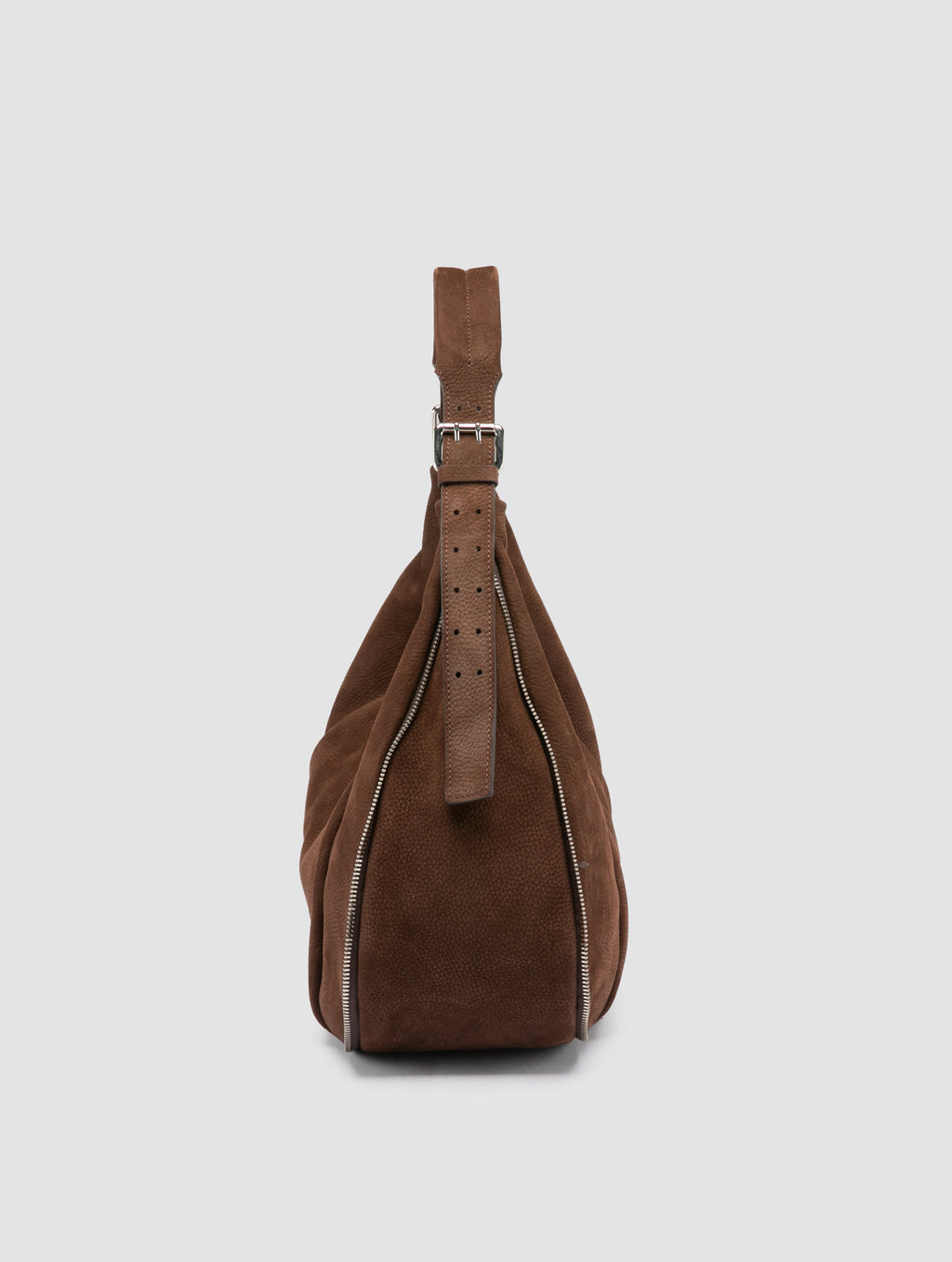GHINZA 002 - Borse a Tracolla in Pelle Scamosciata Marrone - image 5,side view