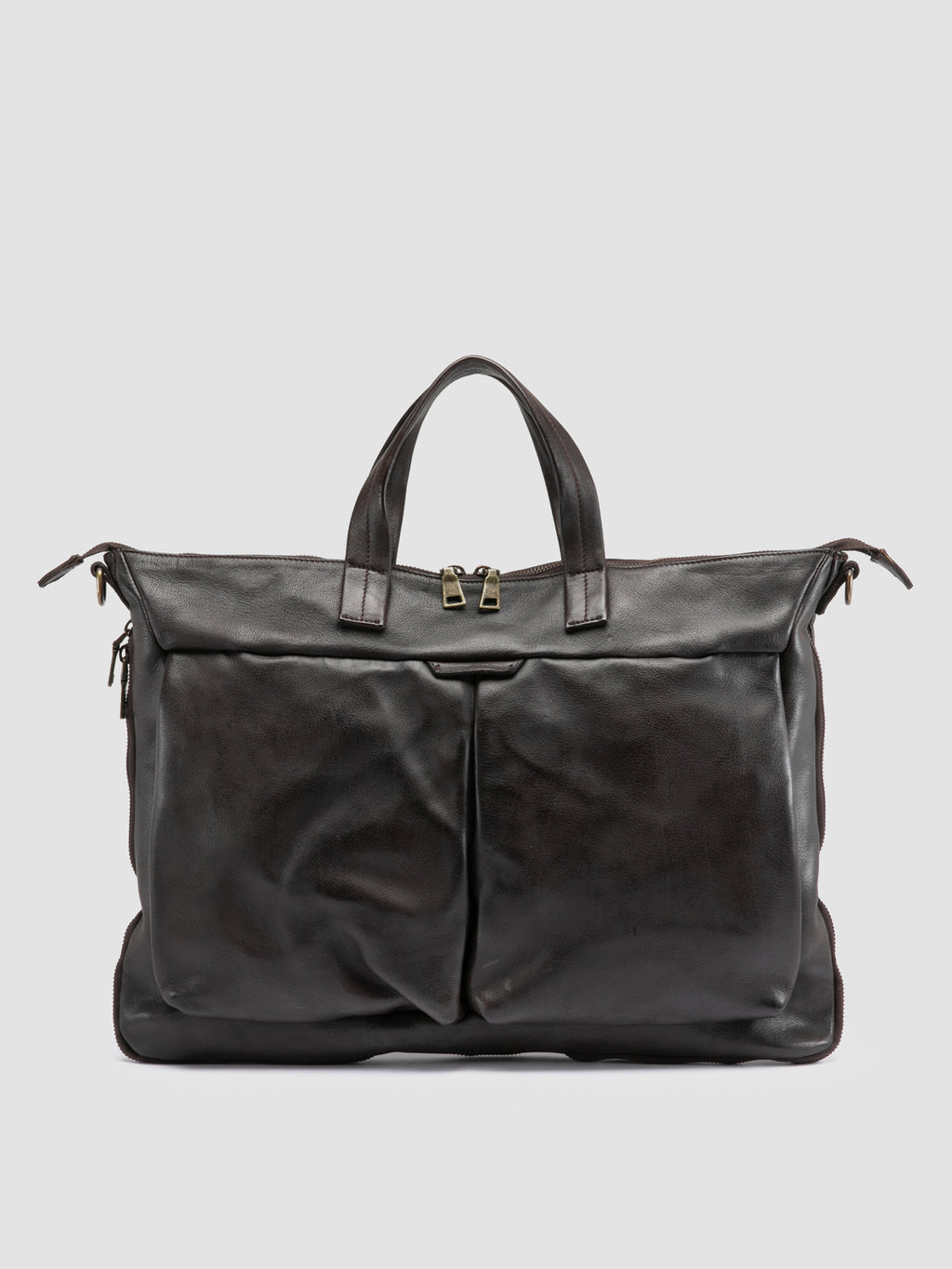 HELMET 046 - Brown Leather Briefcase