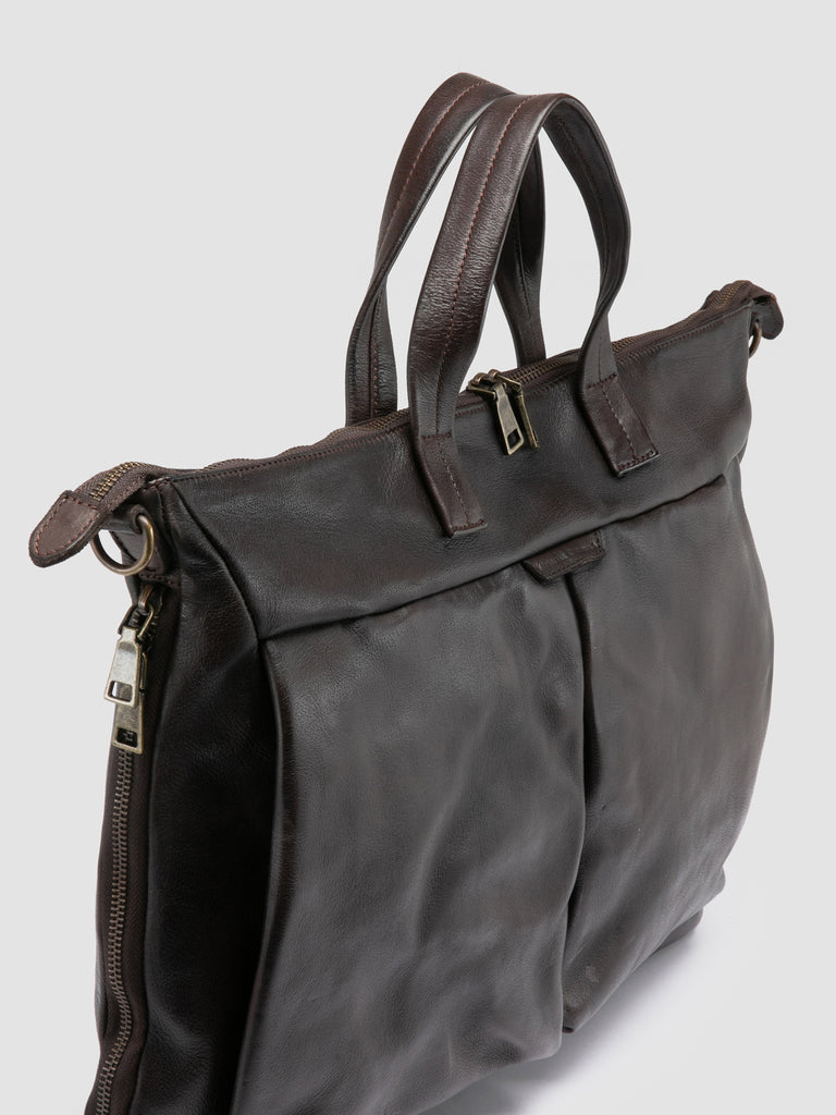 HELMET 046 - Brown Leather Briefcase