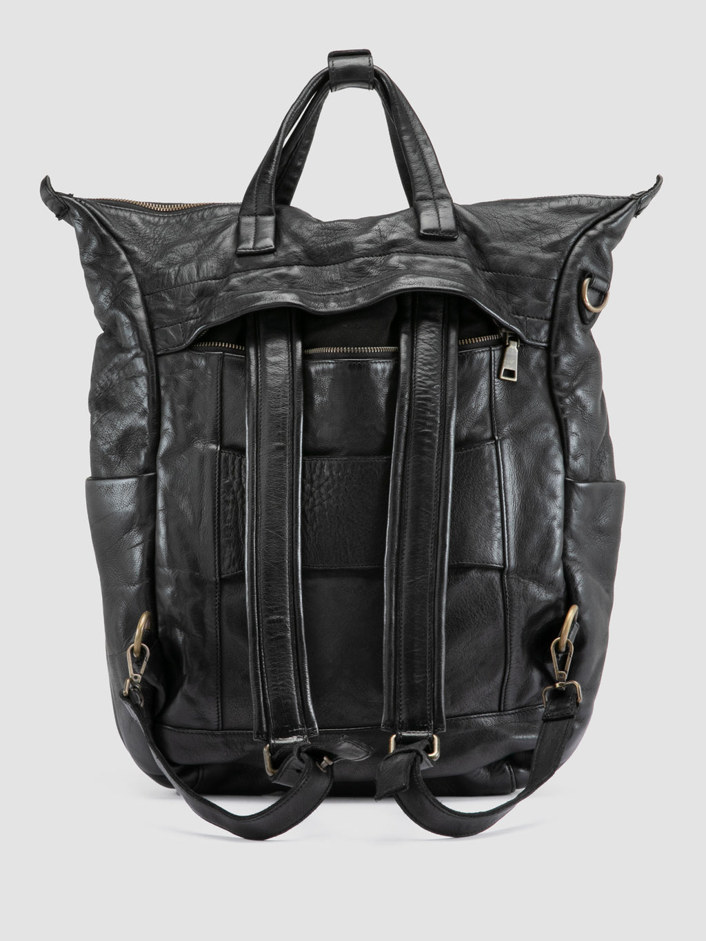 HELMET 055 - Zaino in Pelle Nera - image 5,side view