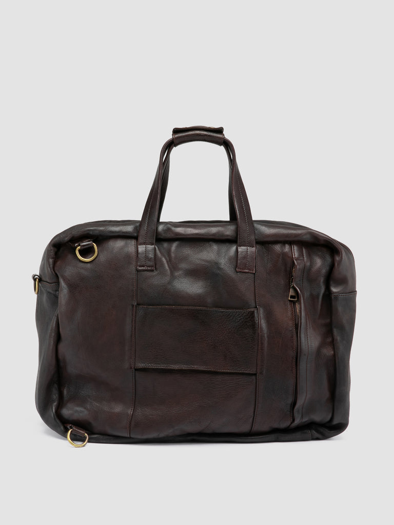 HELMET 056 - Borsa Weekender in Pelle Marrone