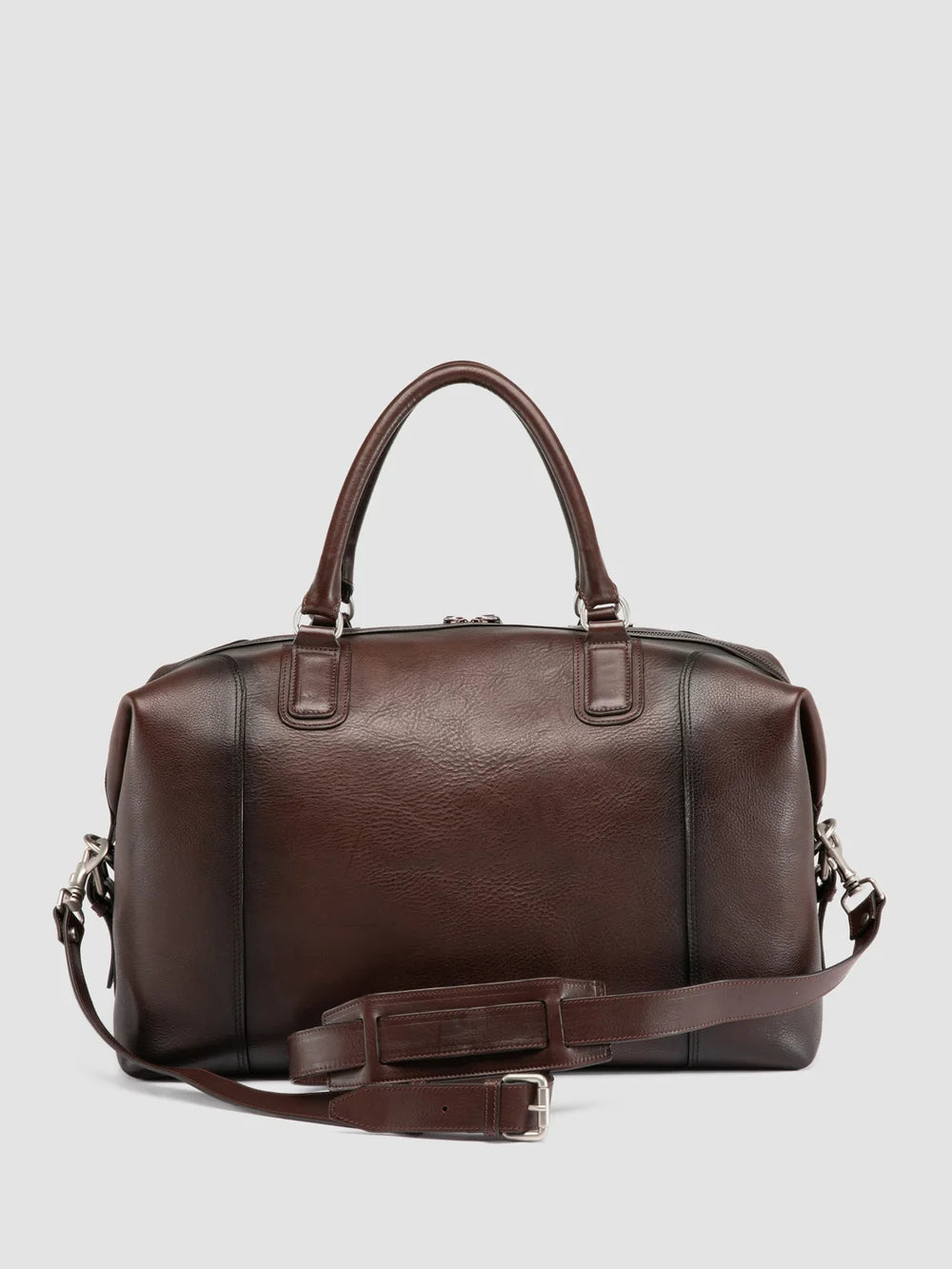 JULES 006 - Borsa da Viaggio in Pelle Marrone - image 4,side view