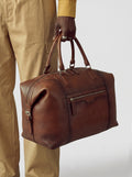JULES 006 - Borsa da Viaggio in Pelle Marrone - thumb image 2,side view