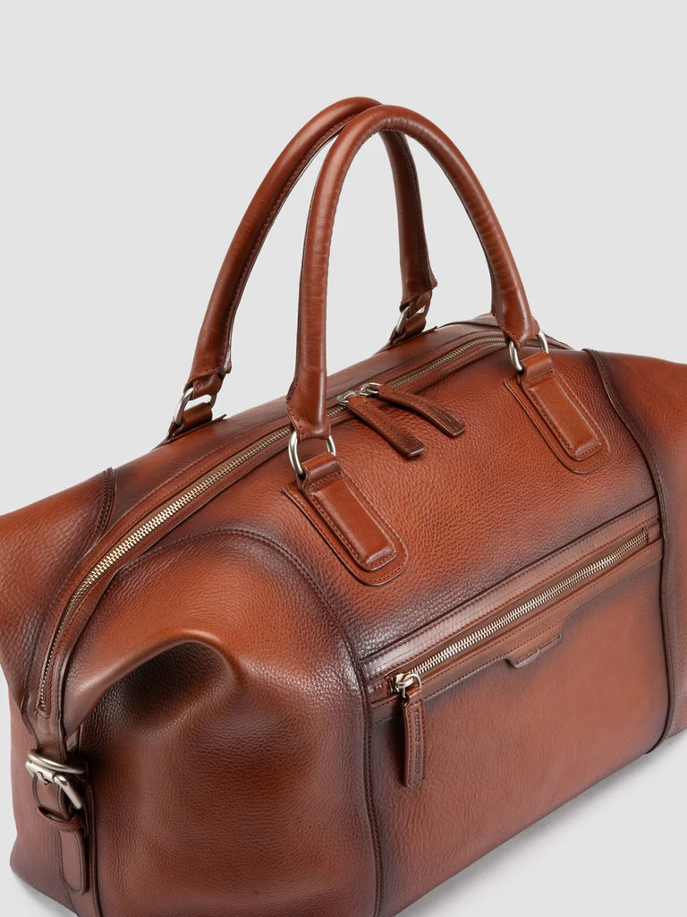 JULES 006 - Brown Leather Travel Bag-hover