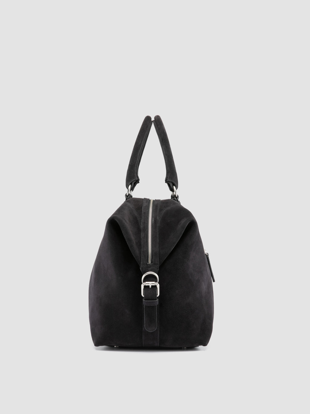 JULES 006 - Black Suede Travel Bag - image 4,side view