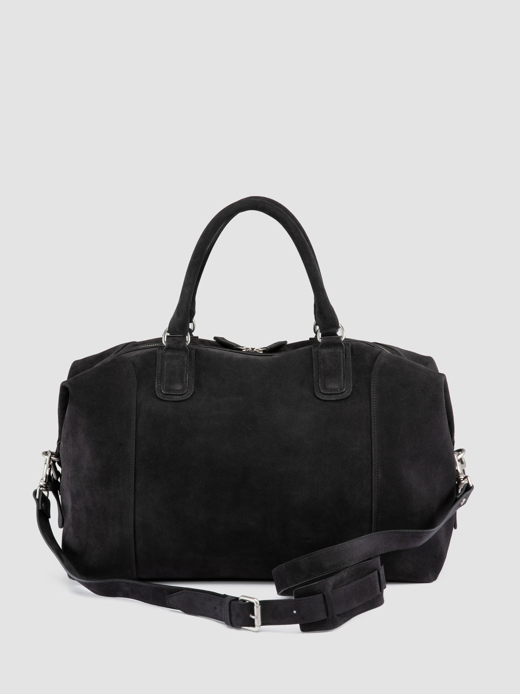 JULES 006 - Black Suede Travel Bag - image 5,side view