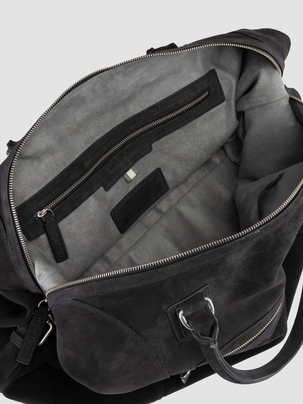JULES 006 - Black Suede Travel Bag - image 7,side view