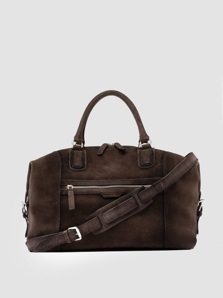 JULES 006 - Borsa da Viaggio in Pelle Scamosciata Marrone