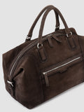 JULES 006 - Borsa da Viaggio in Pelle Scamosciata Marrone - thumb image 2,side view