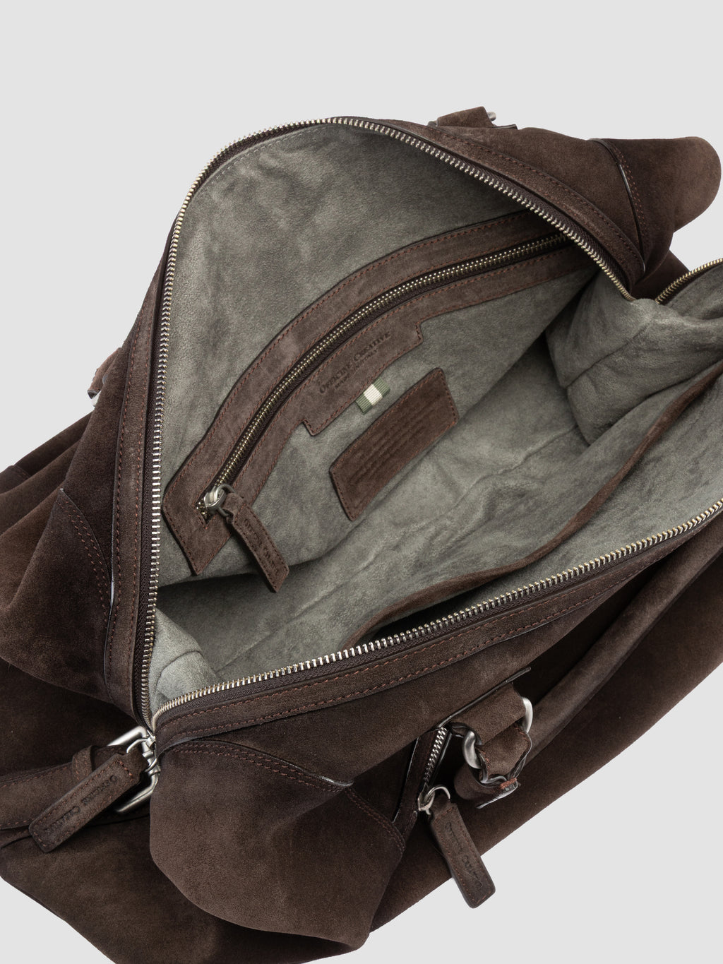 JULES 006 - Borsa da Viaggio in Pelle Scamosciata Marrone - image 7,side view