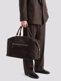 JULES 006 - Borsa da Viaggio in Pelle Scamosciata Marrone