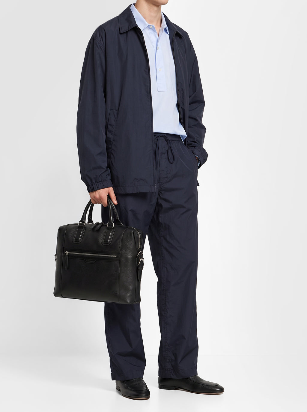 JULES 007 - Valigetta in Pelle Nera - image 2,side view