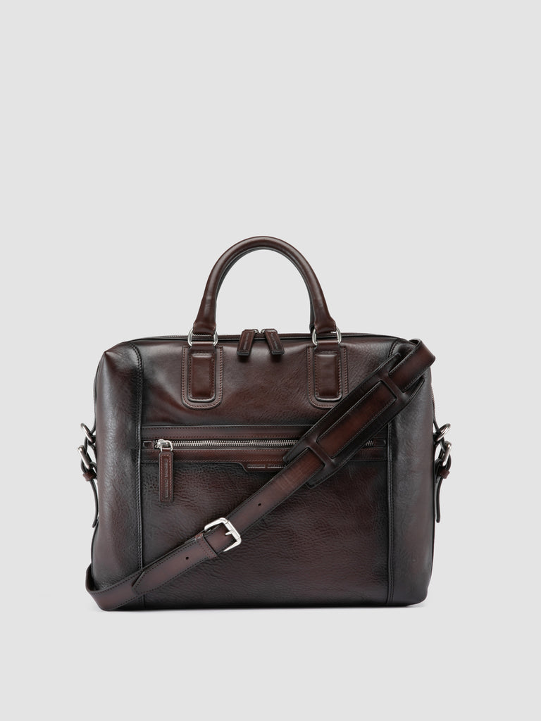 JULES 007 - Brown Leather Briefcase