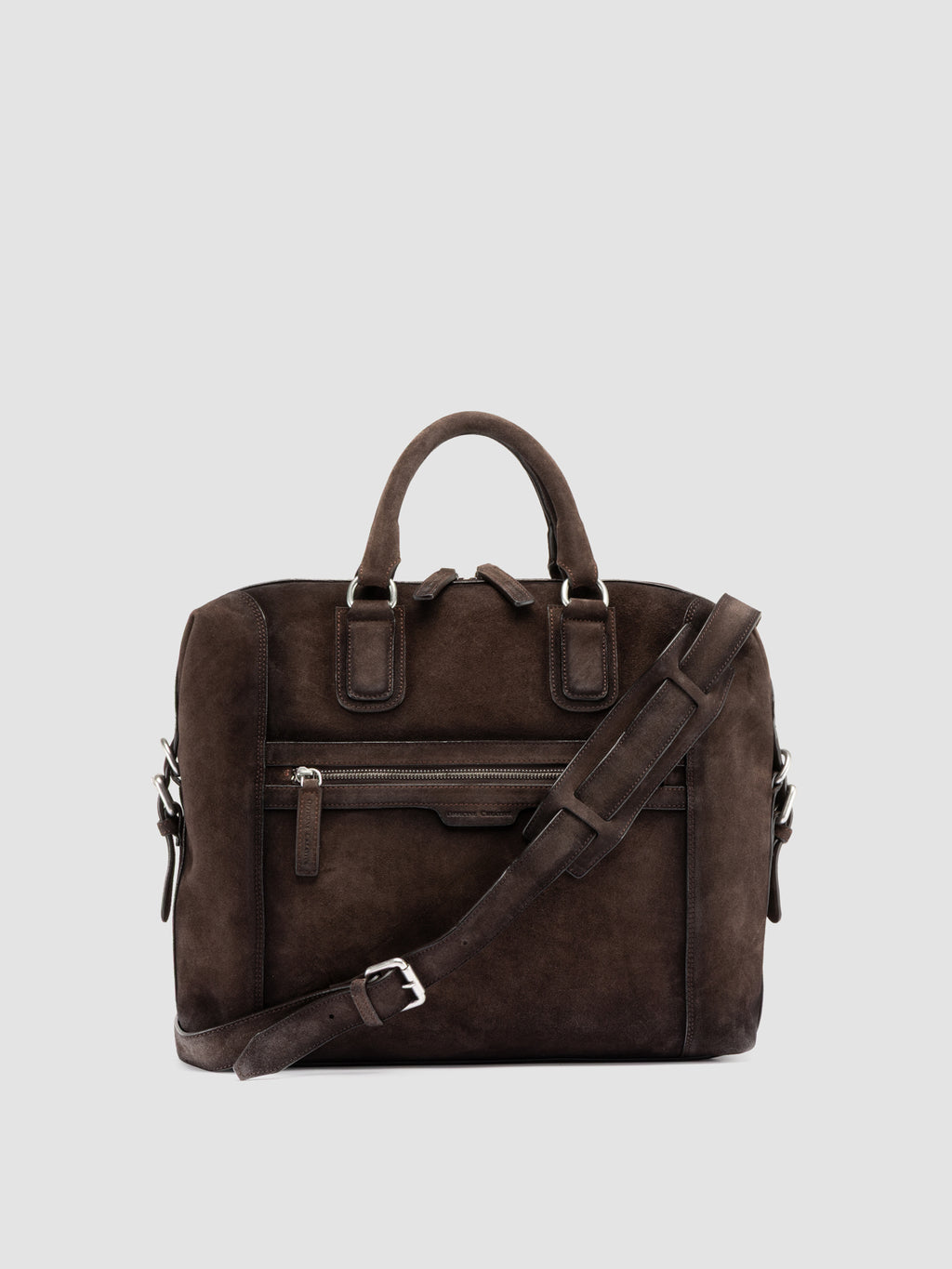 JULES 007 - Brown Suede Briefcase - image 1,side view