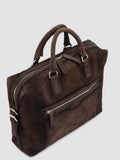 JULES 007 - Brown Suede Briefcase - thumb image 2,side view