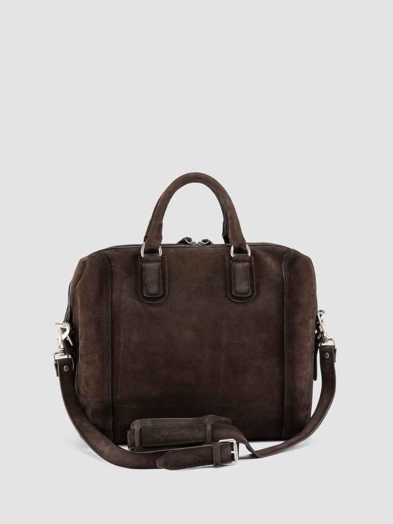 JULES 007 - Brown Suede Briefcase