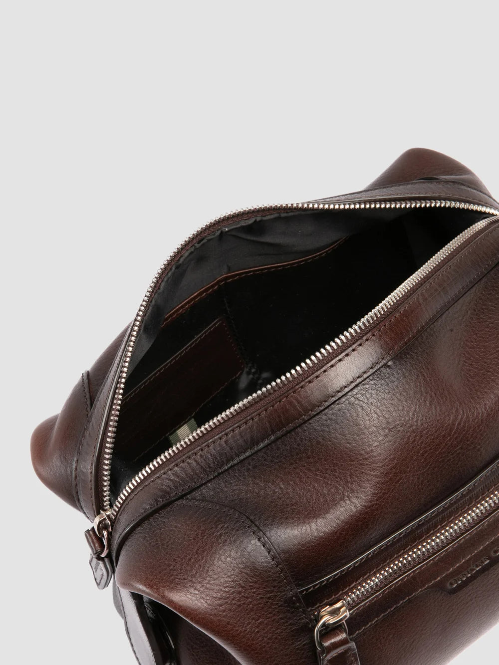 JULES 008 - Brown Leather Pouch - image 6,side view