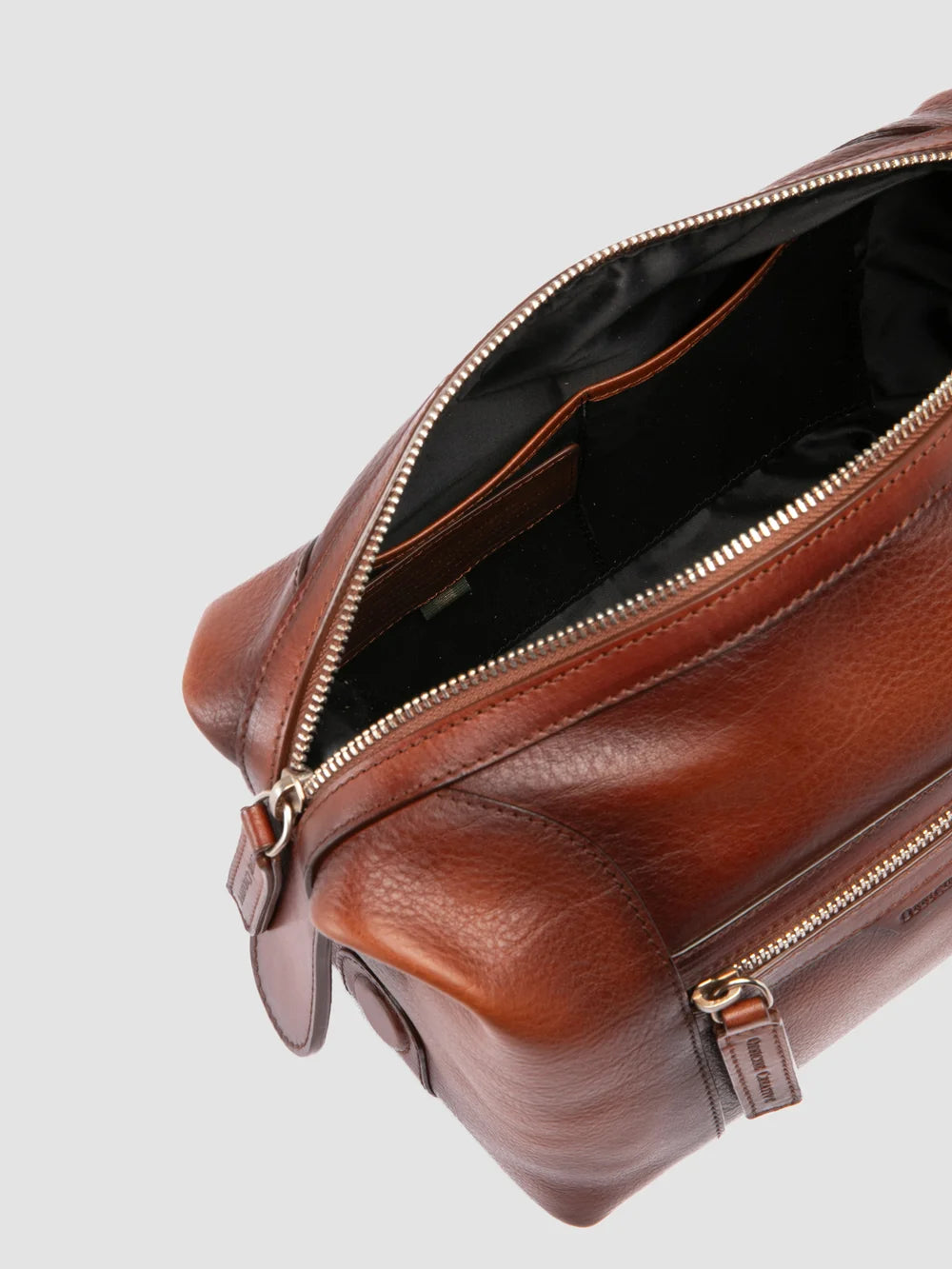 JULES 008 - Brown Leather Pouch - image 6,side view