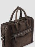 JULES 011 - Brown Suede Briefcase - thumb image 2,side view