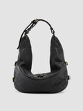 JULIE 015 - Black Leather Shoulder Bag - thumb image 1,side view