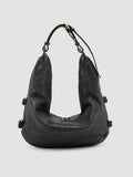 JULIE 015 - Black Leather Shoulder Bag - thumb image 4,side view