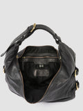 JULIE 015 - Black Leather Shoulder Bag - thumb image 6,side view