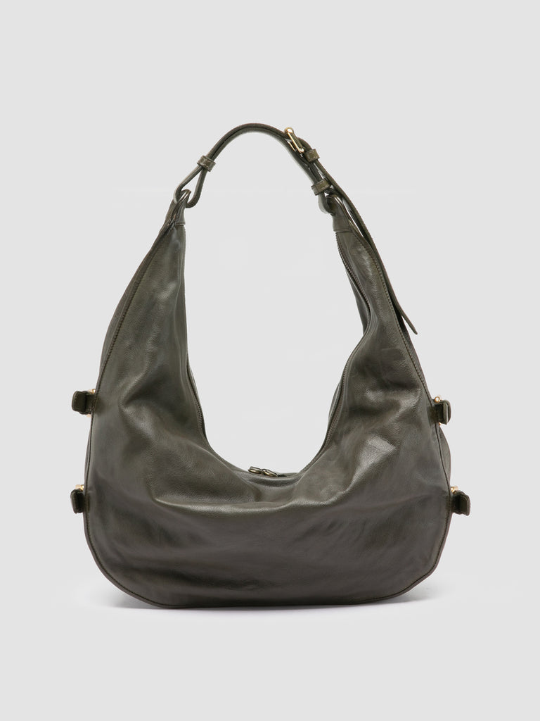 JULIE 015 - Green Leather Shoulder Bag