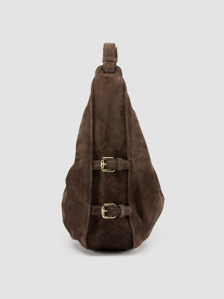 JULIE 015 - Brown Suede Shoulder Bag