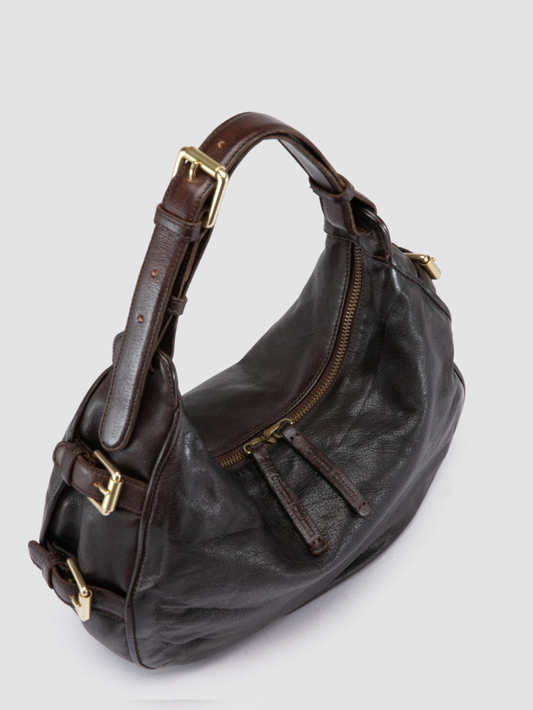 JULIE 016 - Brown Leather Shoulder Bag-hover