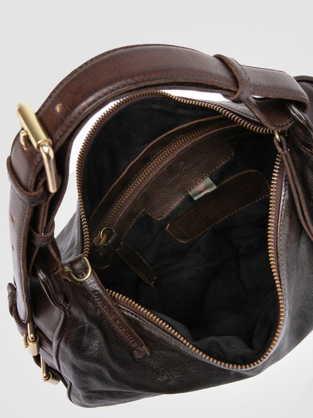 JULIE 016 - Brown Leather Shoulder Bag